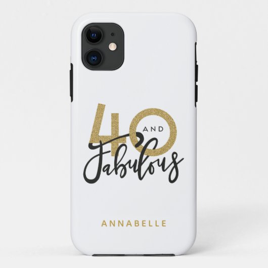 Coques Case-Mate iPhone 40 et fabuleuse fête d'anniversaire or et noir (Dos)
