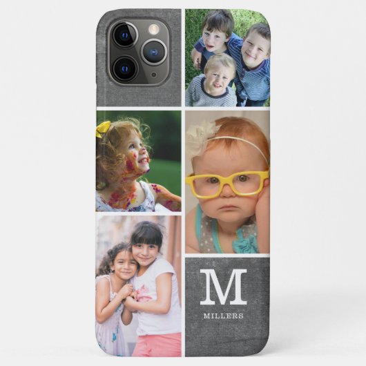 Coques Case-Mate iPhone 4 Collage de photos Famille Monogramme Nom Chalboa (Dos)