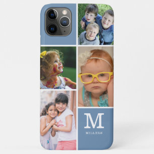 Case-Mate iPhone Case 4 Collage de photos Famille Monogramme Nom Slate B