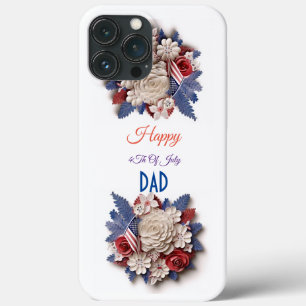 Case-Mate iPhone Case 4 juillet personnalisée : Fleurs patriotiques 3D