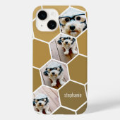 Coques Case-Mate iPhone 4 photos en collage - motif hexagone funky or (Verso)