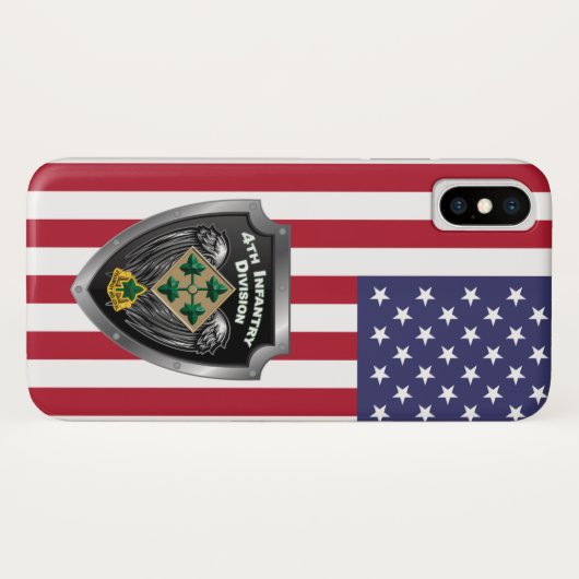 Coques Case-Mate iPhone 4e division d'infanterie, " Steadfast and Loyal " (Dos (Horizontal))
