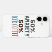 Coques Case-Mate iPhone 50% anxiété 50% café glacé (Verso (horizontal))