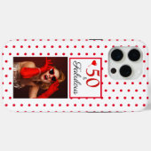 Coques Case-Mate iPhone 50 & Fabuleux Photo Dots rouges et blanc 50e anniv (Verso (horizontal))
