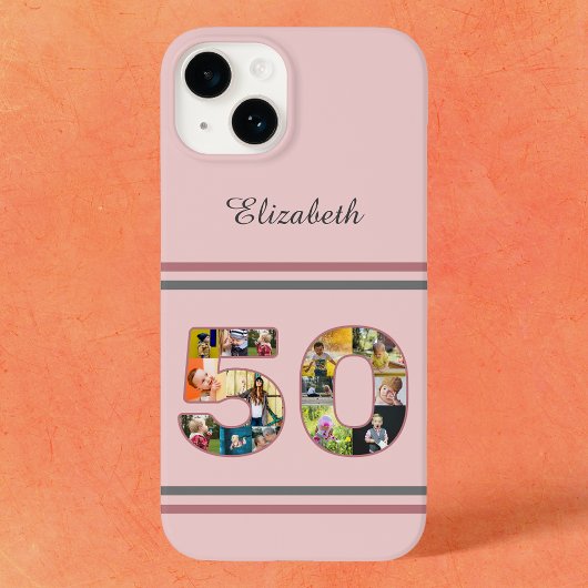 Coques Case-Mate iPhone 50e anniversaire de fête Photo Collage Dusty Blush