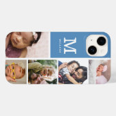 Coques Case-Mate iPhone 5 Photo Collage Famille Monogramme Nom Ardoise Ble (Verso (horizontal))