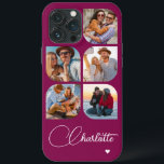 Case-Mate iPhone Case 5 Photo Moderne tendance Simple Nom personnalisé s<br><div class="desc">5 Photo Moderne tendance Simple Coeur Personnalisé Nom iPhone Dossier téléphone comprend cinq de vos photos préférées avec votre nom personnalisé dans élégant script de calligraphie blanche accentué d'un coeur d'amour. Personnalisez en modifiant le texte dans la zone de texte fournie. Parfait pour l'anniversaire, Noël, Fête des Mères, baby showers,...</div>