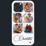 Case-Mate iPhone Case 5 Photo Moderne tendance Simple Nom personnalisé s<br><div class="desc">5 Photo Moderne tendance Simple Coeur Personnalisé Nom iPhone Dossier téléphone comprend cinq de vos photos préférées avec votre nom personnalisé dans élégant script de calligraphie noire accentué d'un coeur d'amour. Personnalisez en modifiant le texte dans la zone de texte fournie. Parfait pour l'anniversaire, Noël, Fête des Mères, baby showers,...</div>