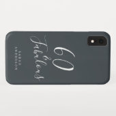 Coques Case-Mate iPhone 60 et Sassy Script noir blanc 60e anniversaire (Dos (Horizontal))