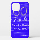 Coques Case-Mate iPhone 60 & fabuleux anniversaire bleu argent ajouter nom (Verso)