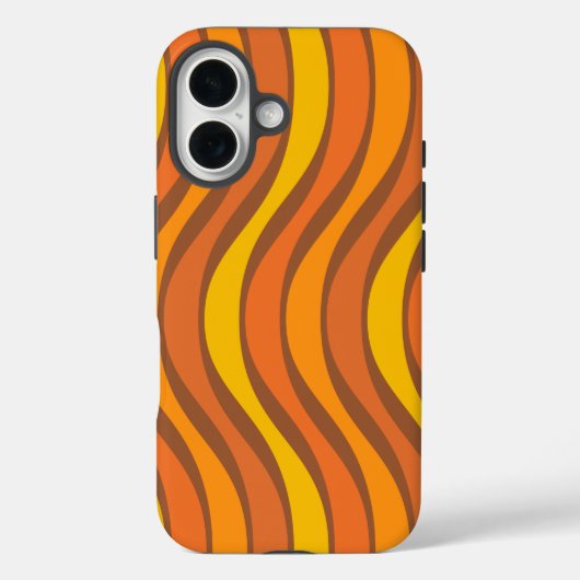 Coques Case-Mate iPhone 60s super les années 70 Abstrait Wavy Lines Orange (Verso)