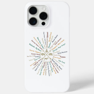Coque iPhone 15 Pro Max 63 Carte des parcs nationaux Cadeaux US Park Campi