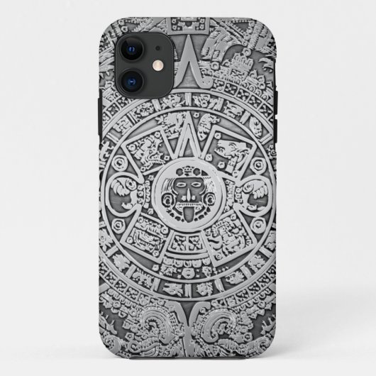 Coques Case-Mate iPhone [68] Calendrier Mayan [Aztec] [Argent] (Dos)