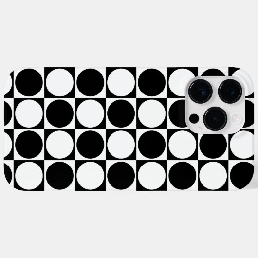 Coques Case-Mate iPhone 70s Checks and Circles Black and White (Verso (horizontal))