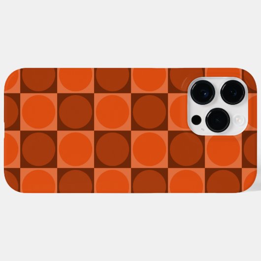 Coques Case-Mate iPhone 70s Checks and Circles Flame Orange (Verso (horizontal))