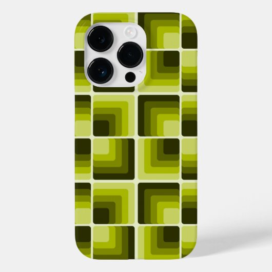 Coques Case-Mate iPhone 70s Rainbow Squares Monochrome Green (Verso)