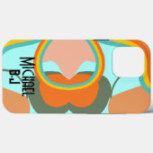 Coques Case-Mate iPhone 80s esthétique rétro Abstrait Nom monogramme perso (Verso (horizontal))