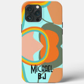 Coques Case-Mate iPhone 80s esthétique rétro Abstrait Nom monogramme perso (Verso)