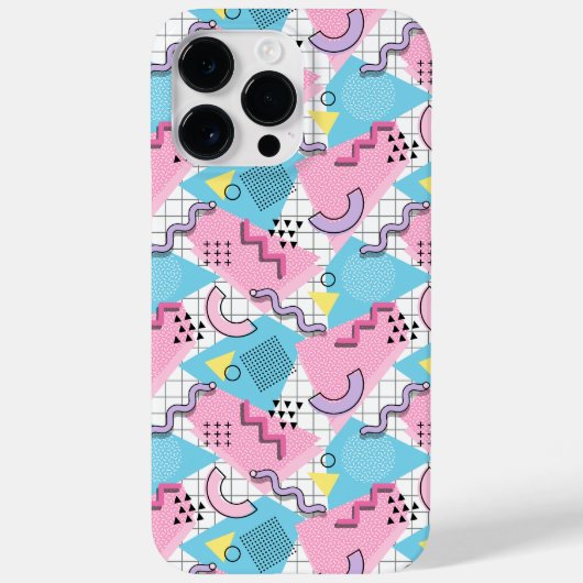 Coques Case-Mate iPhone 80's Memphis Active Pink Light Blue (Verso)