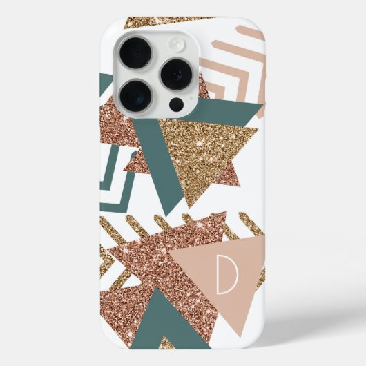 Coques Case-Mate iPhone 80s rétro Abstrait | les années 70 Monogramme vert (Verso)