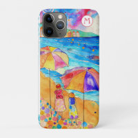 *~* 8 Aquarelle Mer Plage Sable Parapluie