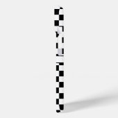 Coques Case-Mate iPhone à damiers (à damiers) Noir et Blanc Nom des initia (Verso / Gauche)