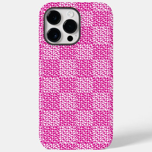 Coques Case-Mate iPhone à damiers Amour en Magenta et Blanc (Verso)