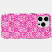 Coques Case-Mate iPhone à damiers Amour en Magenta et Blanc (Verso (horizontal))