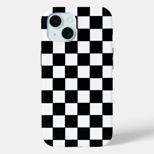 Coques Case-Mate iPhone à damiers blanc et noir (Verso)