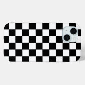 Coques Case-Mate iPhone à damiers blanc et noir (Verso (horizontal))