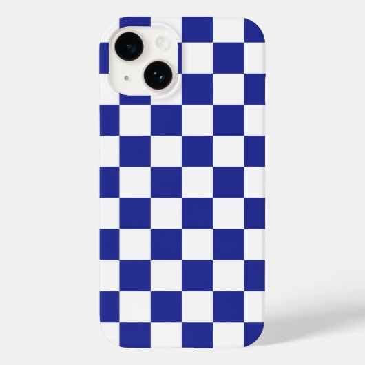 Coques Case-Mate iPhone à damiers bleu et blanc (Verso)