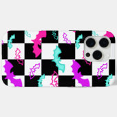 Coques Case-Mate iPhone à damiers chauve-souris (Verso (horizontal))