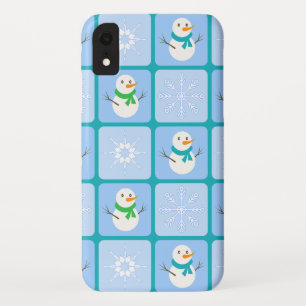 Case-Mate iPhone Case À damiers hiver bonhomme de neige motif et flocons