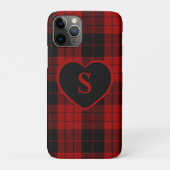 Coques Case-Mate iPhone à damiers Monogramme Noël Rouge Buffle Plaid (Dos)