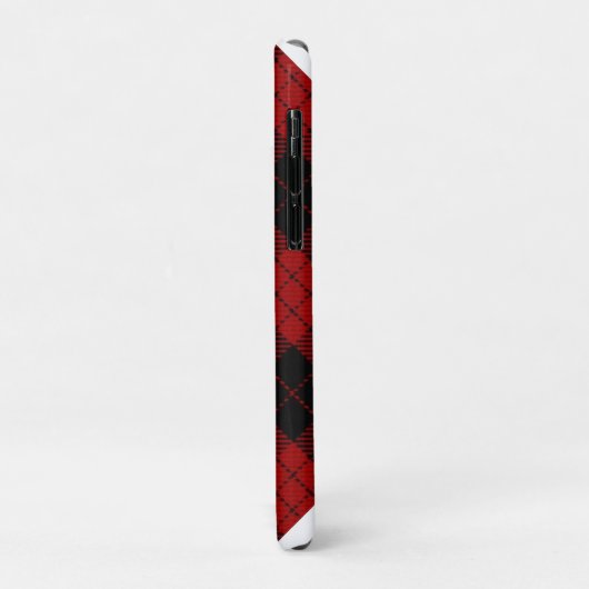 Coques Case-Mate iPhone à damiers Monogramme Noël Rouge Buffle Plaid (Dos/Gauche)