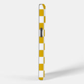 Coques Case-Mate iPhone à damiers moutarde jaune et blanc (Verso / Droite)