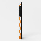 Coques Case-Mate iPhone à damiers orange et blanc (Dos/Gauche)