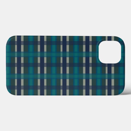 Coques Case-Mate iPhone à damiers Plaid Bleu Vert Violet Et Turquoise (Verso (horizontal))