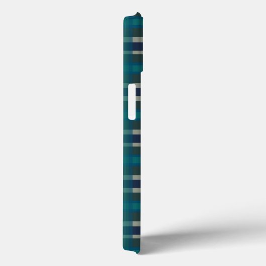 Coques Case-Mate iPhone à damiers Plaid Bleu Vert Violet Et Turquoise (Verso / Droite)