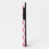 Coques Case-Mate iPhone à damiers rose et blanc (Dos/Gauche)