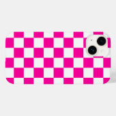 Coques Case-Mate iPhone à damiers rose et blanc (Verso (horizontal))