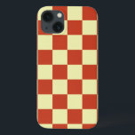 iPhone 13 Case À damiers rouge et crème<br><div class="desc">Un rouge cerisier et crème vif à damiers motif,  géométrique et simple,  mais les couleurs lui donnent une sensation de fantaisie et d'imaginaire vintage.</div>