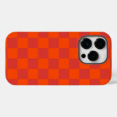 Coques Case-Mate iPhone À damiers rouge orange En vichy Motif (Verso (horizontal))