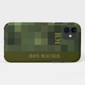 Coques Case-Mate iPhone à damiers vert camouflé (Dos (Horizontal))