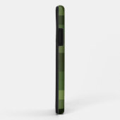 Coques Case-Mate iPhone à damiers vert camouflé (Dos/Droite)