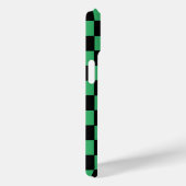 Coques Case-Mate iPhone à damiers vert et noir (Verso / Droite)