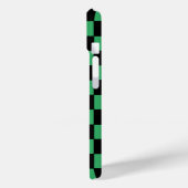 Coques Case-Mate iPhone à damiers vert et noir (Verso / Gauche)