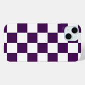 Coques Case-Mate iPhone à damiers violet et blanc (Verso (horizontal))