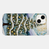 Coques Case-Mate iPhone À feuillage persistant doré (Verso (horizontal))