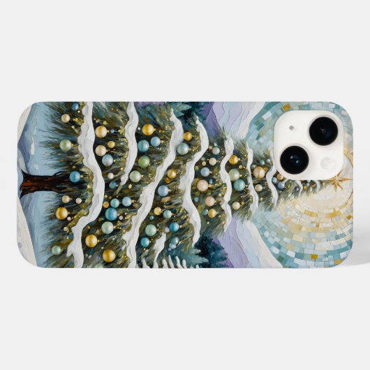 Coques Case-Mate iPhone À feuillage persistant doré (Verso (horizontal))